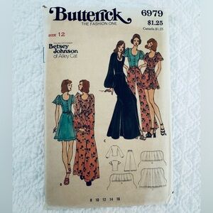 Vintage 1970s Betsey Johnson Of Alley Cat Patterns. Butterick Size 12.